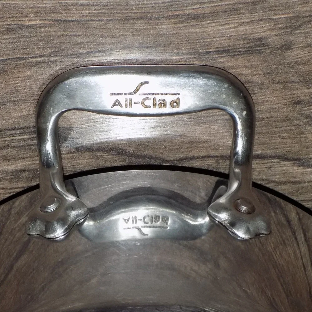 All-Clad 3qt Stock Pot 8in Silver Good Stainless Steel Tri-Ply Bonded with Lid